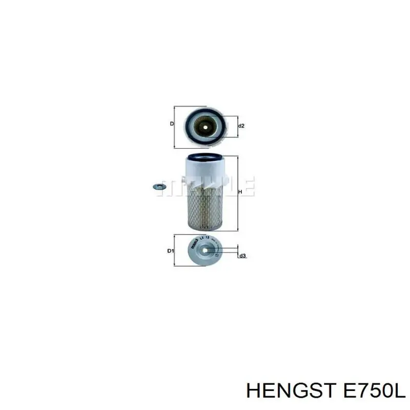 Filtro de aire E750L Hengst