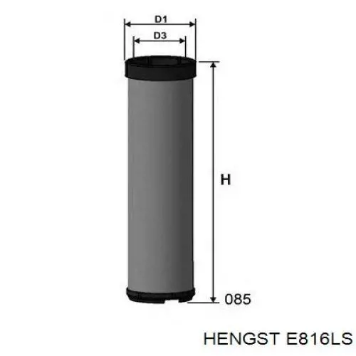 E816LS Hengst filtro de aire complementario