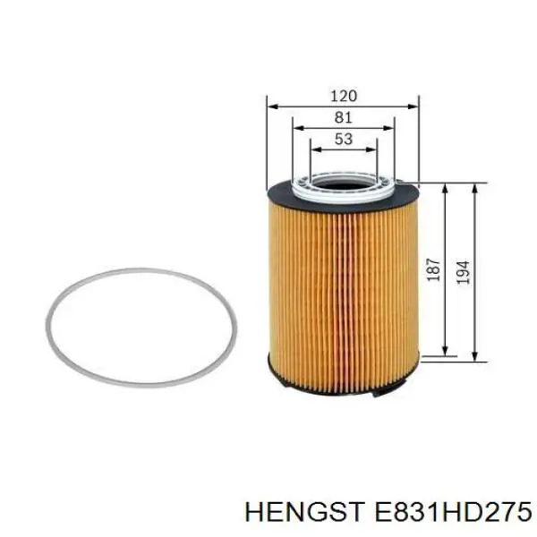 E831HD275 Hengst filtro de aceite
