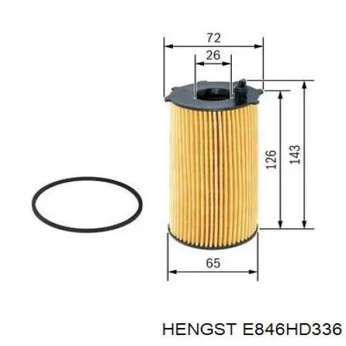 E846HD336 Hengst filtro de aceite