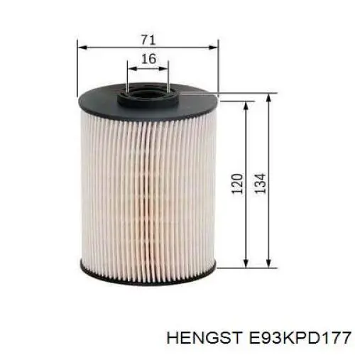 Filtro de gasoil Hengst E93KPD177