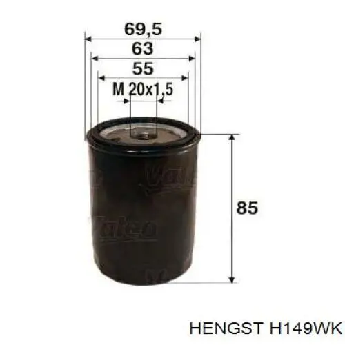 H149WK Hengst filtro combustible