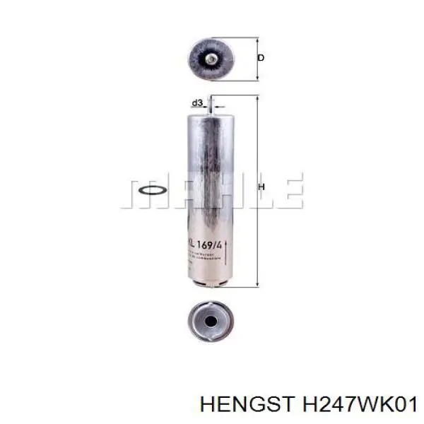 Filtro de combustible H247WK01 Hengst