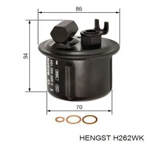 H262WK Hengst filtro de combustible