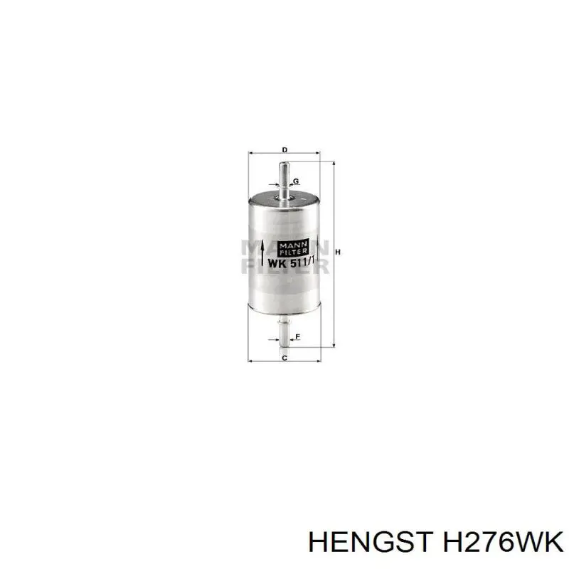 H276WK Hengst filtro combustible