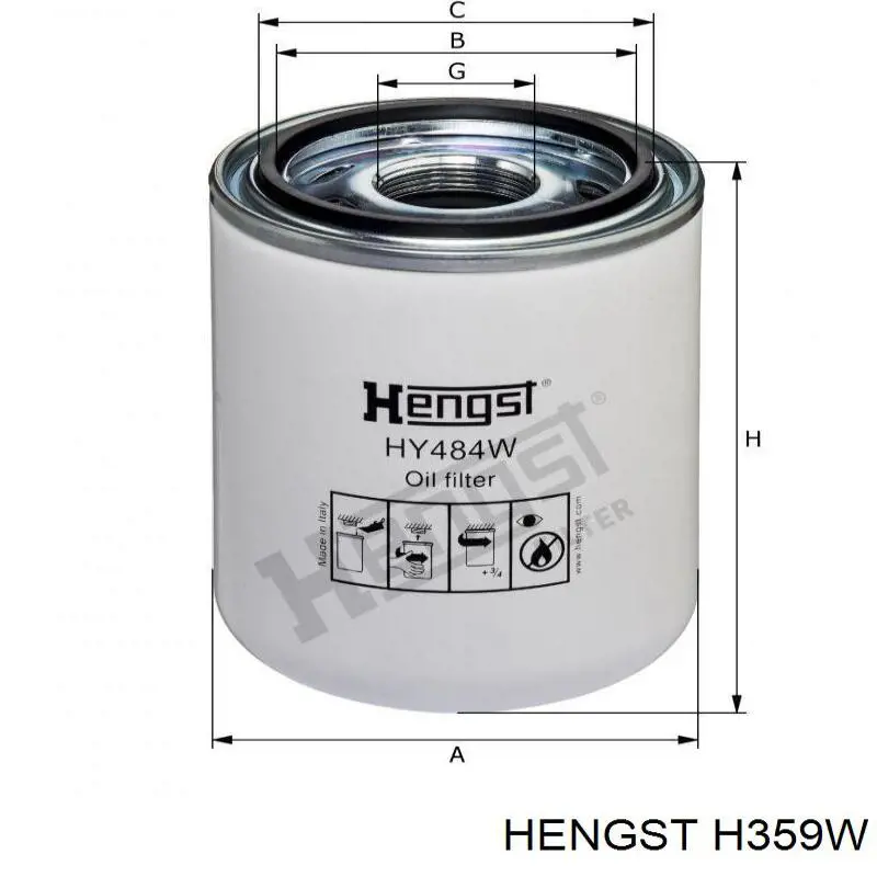 H359W Hengst Filtro aceite