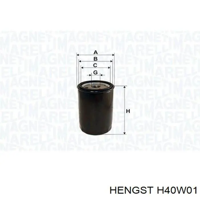 H40W01 Hengst filtro de aceite