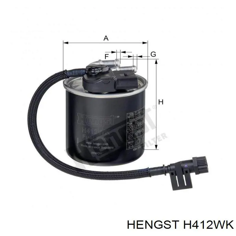 H412WK Hengst filtro de combustible