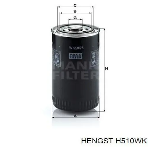 H510WK Hengst filtro combustible