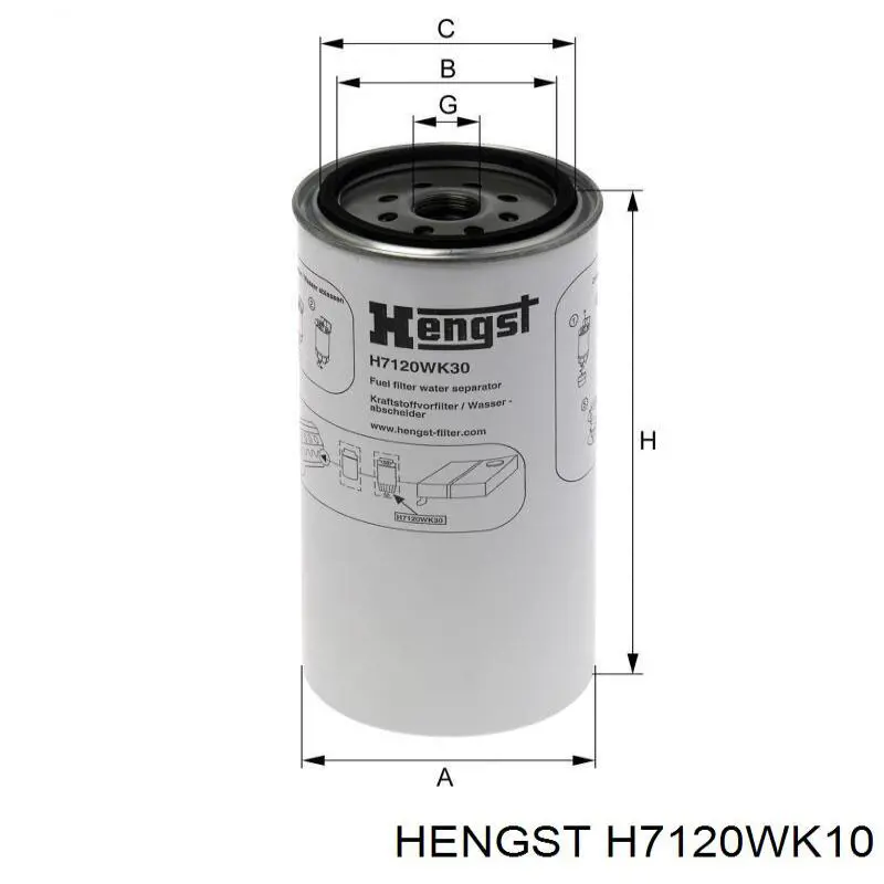 H7120WK10 Hengst filtro combustible