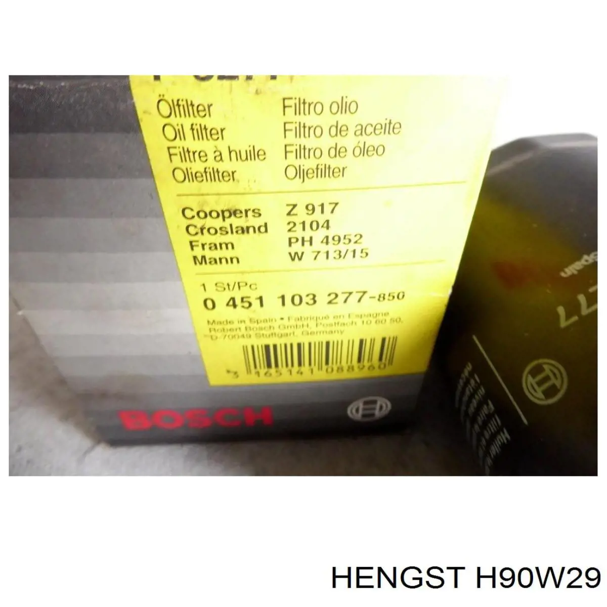 H90W29 Hengst filtro de aceite