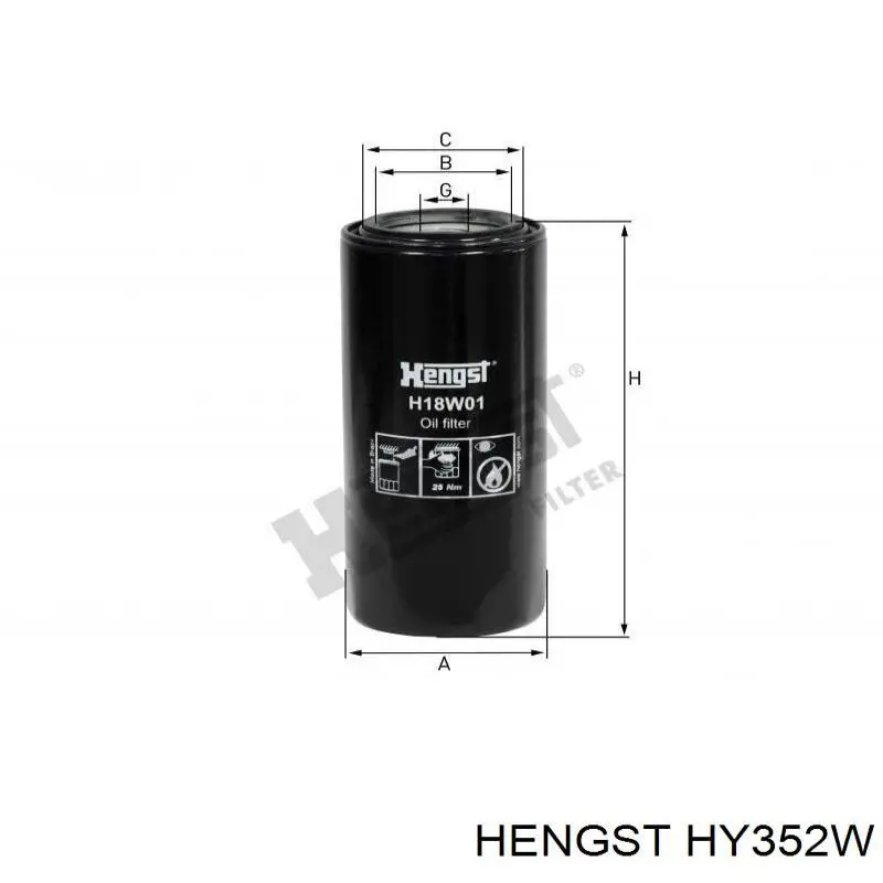 Filtro hidráulico HENGST HY352W