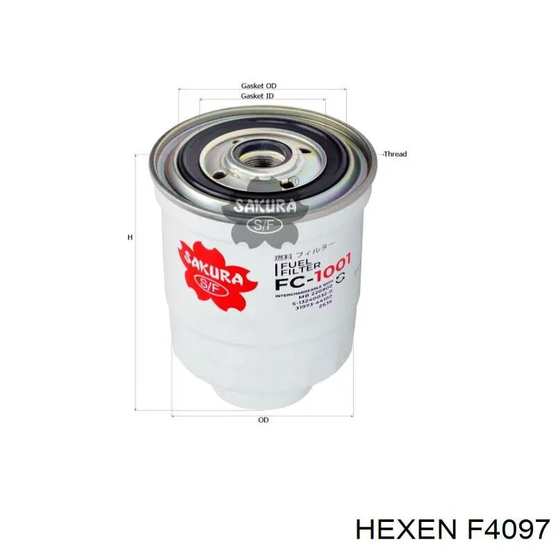 F4097 Hexen filtro combustible