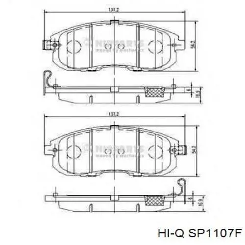 SP1107F Hi-q pastillas de freno delanteras