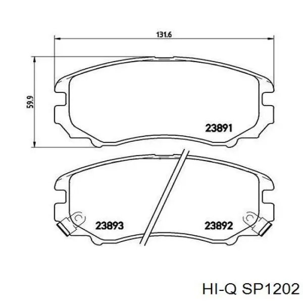 SP1202 Hi-q pastillas de freno delanteras