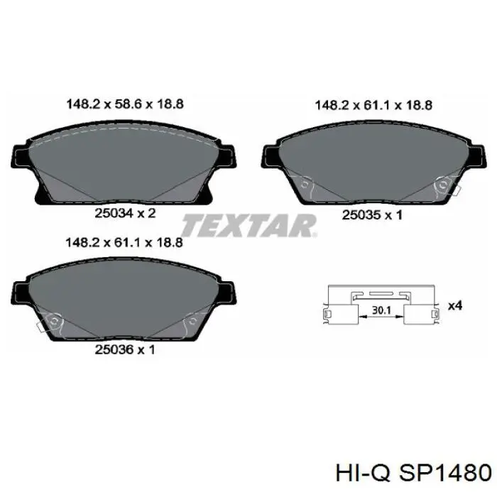 SP1480 Hi-q pastillas de freno delanteras