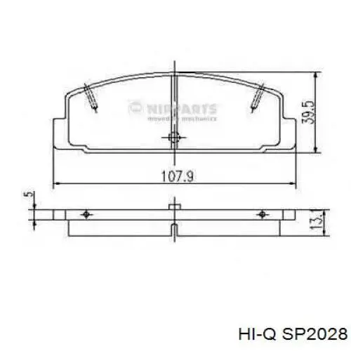 SP2028 Hi-q pastillas de freno traseras