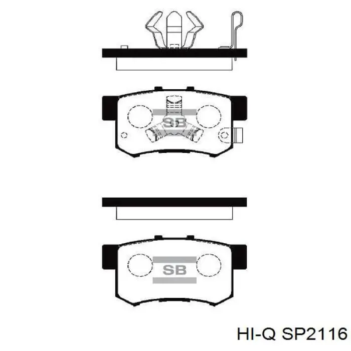 SP2116 Hi-q pastillas de freno traseras