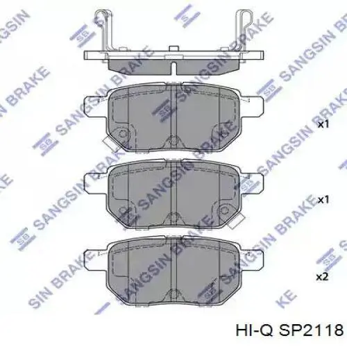 SP2118 Hi-q pastillas de freno traseras