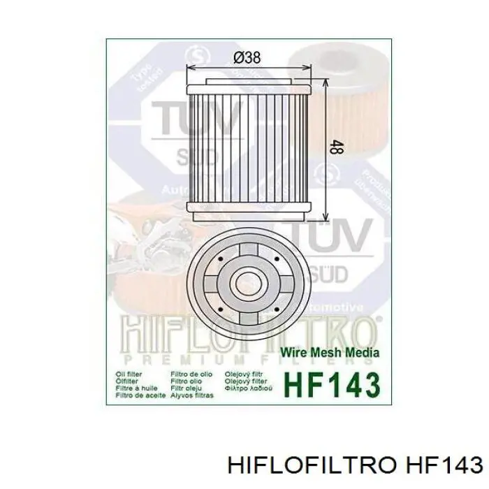 Filtro de aceite HIFLOFILTRO HF143