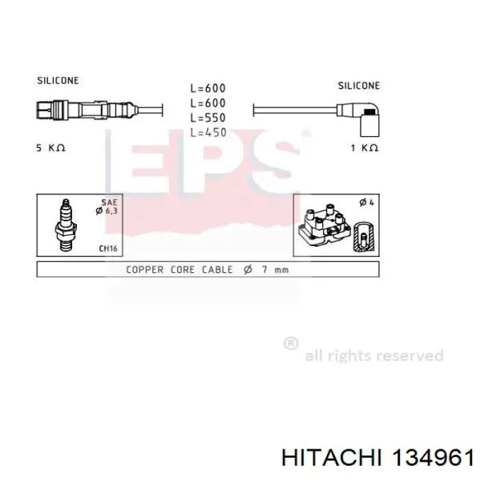 134961 Hitachi cables de bujías