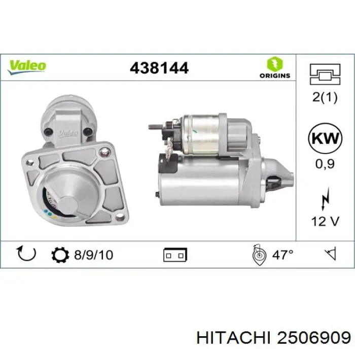 2506909 Hitachi motor de arranque