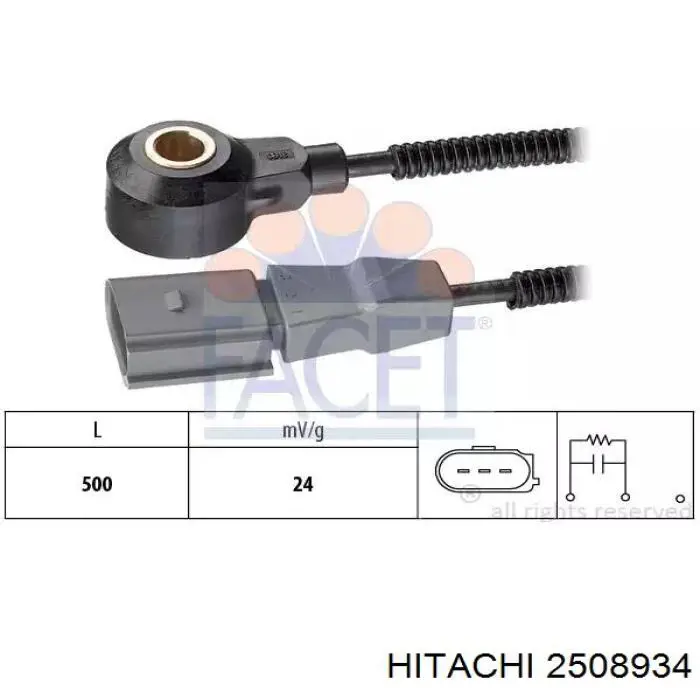 2508934 Hitachi sensor de flujo de aire/medidor de flujo (flujo de aire masibo)