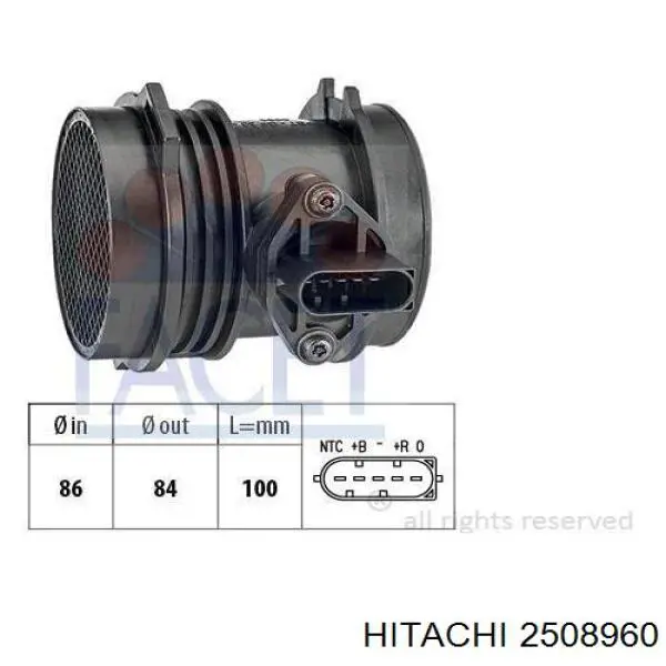 2508960 Hitachi sensor de flujo de aire/medidor de flujo (flujo de aire masibo)