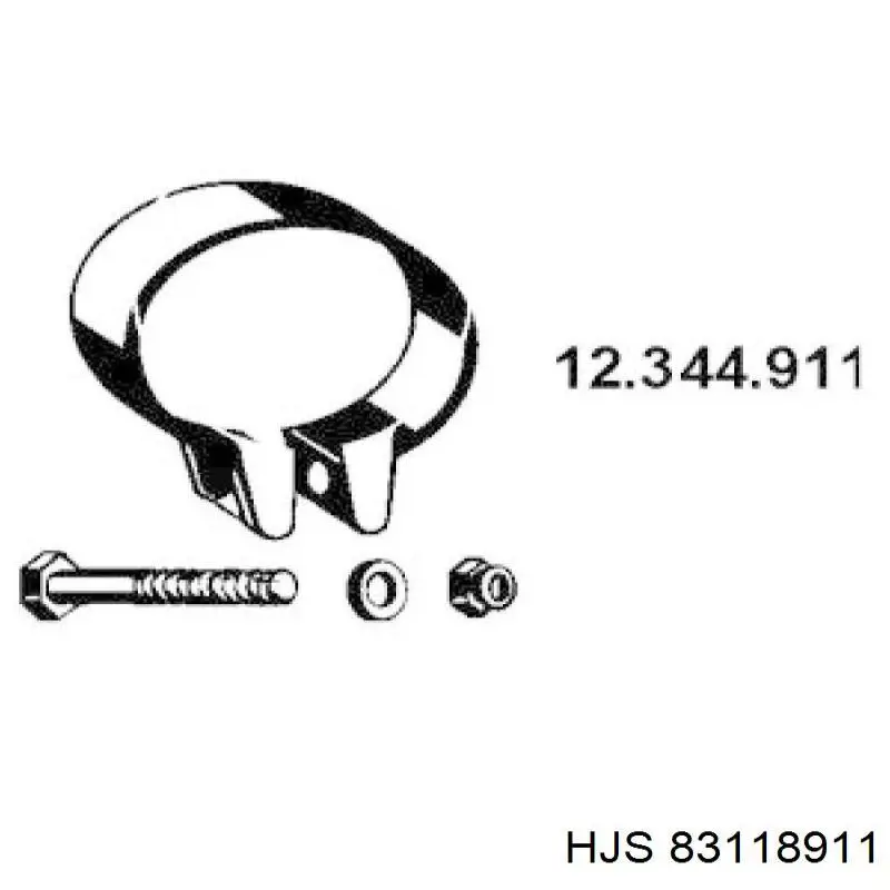 6U0253460 VAG Abrazadera delantera del silenciador