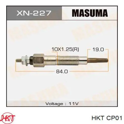 Bujía de incandescencia Nissan Sunny 2 B12