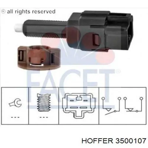 Comprar 3500107 Hoffer Interruptor de luz de freno