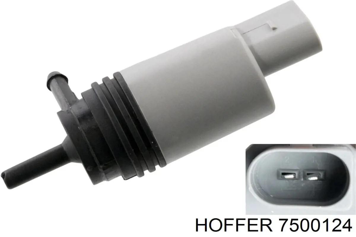 7500124 Hoffer Bomba de agua de lavado, lavado de parabrisas, delantera