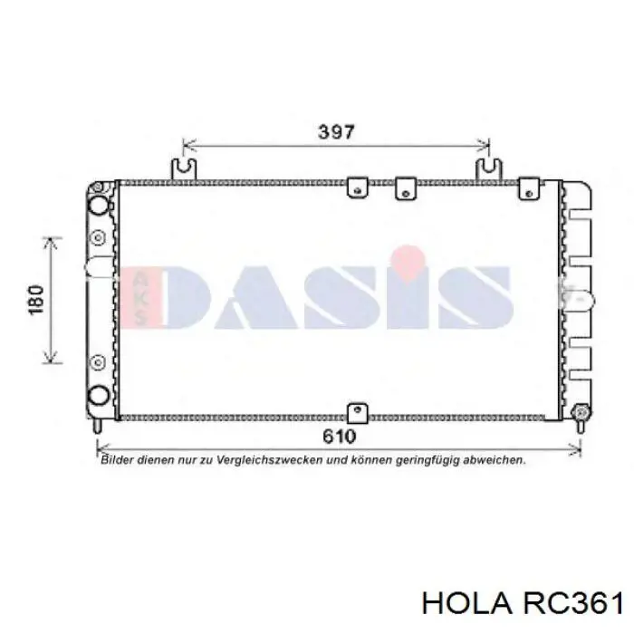 RC361 Hola radiador refrigeración del motor