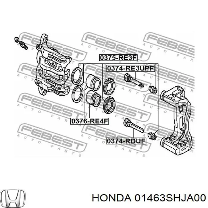 01463SHJA00 Honda juego de reparación, pinza de freno delantero