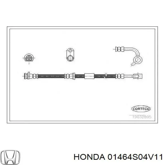 01464S04V11 Honda latiguillos de freno delantero derecho