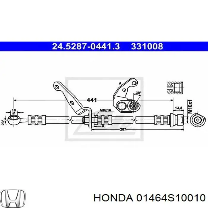 Latiguillos de freno delantero Honda 01464S10010 precio, desde 23,32 EUR