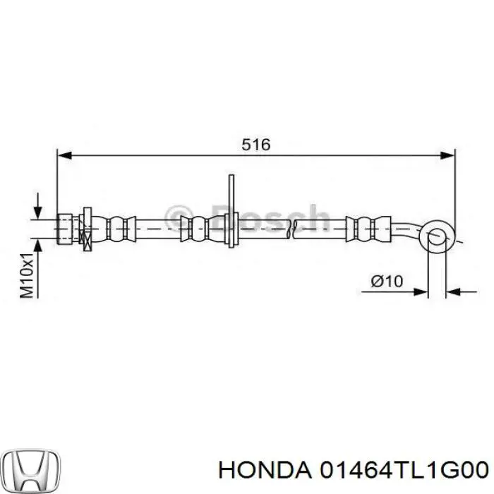 01464TL1G00 Honda latiguillos de freno delantero derecho