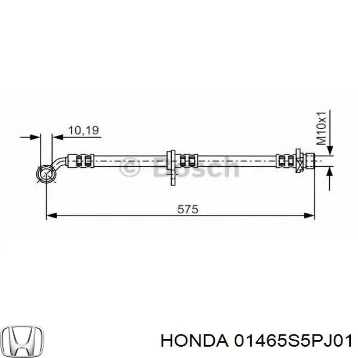 Tubo flexible de frenos delantero Honda Civic VII
