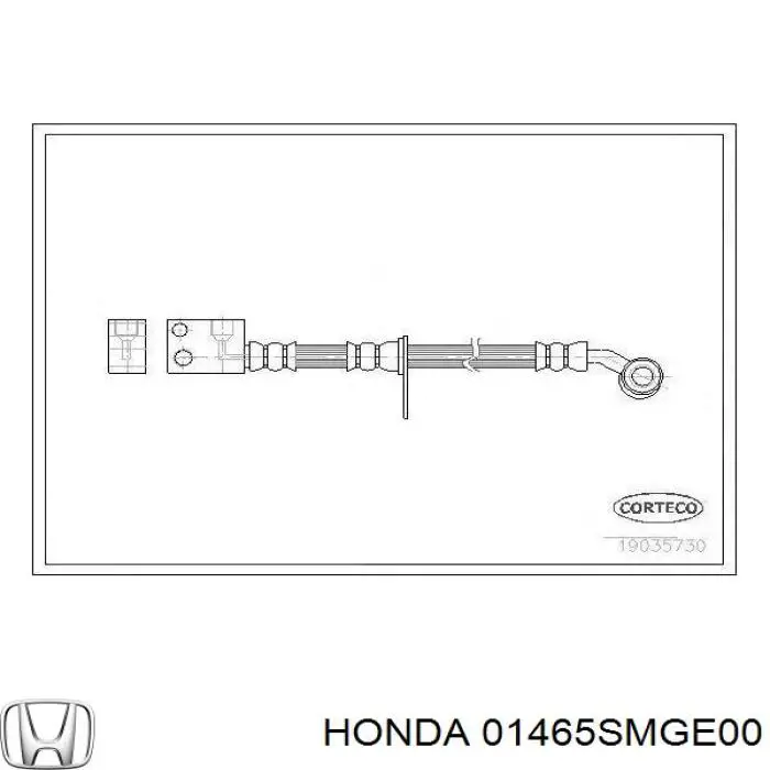 01465SMGE00 Honda tubo flexible de frenos delantero izquierdo