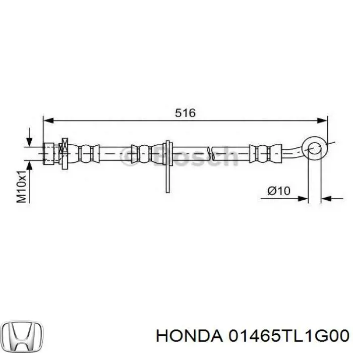 Tubo flexible de frenos delantero izquierdo para Honda Accord (CU)