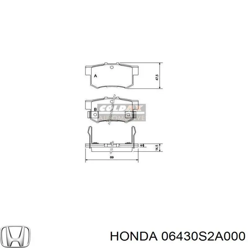 06430S2A000 Honda pastillas de freno traseras