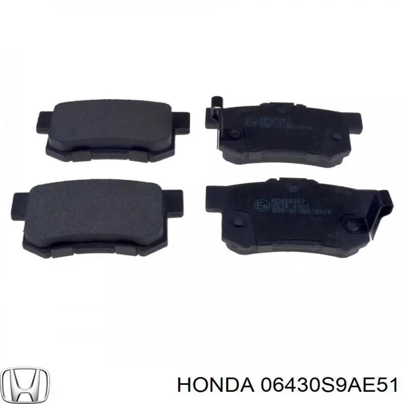 06430S9AE51 Honda pastillas de freno traseras