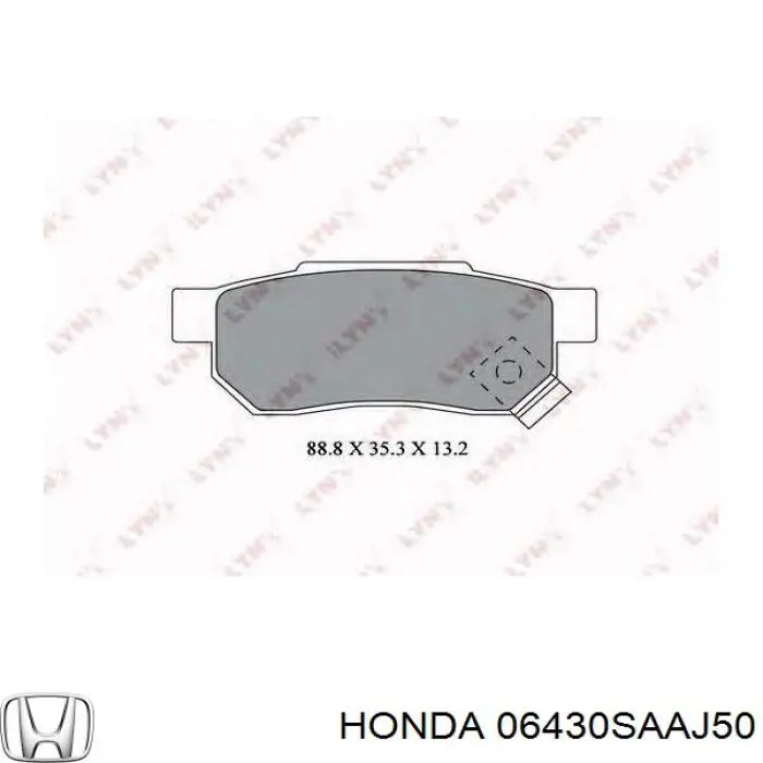 06430SAAJ50 Honda pastillas de freno traseras