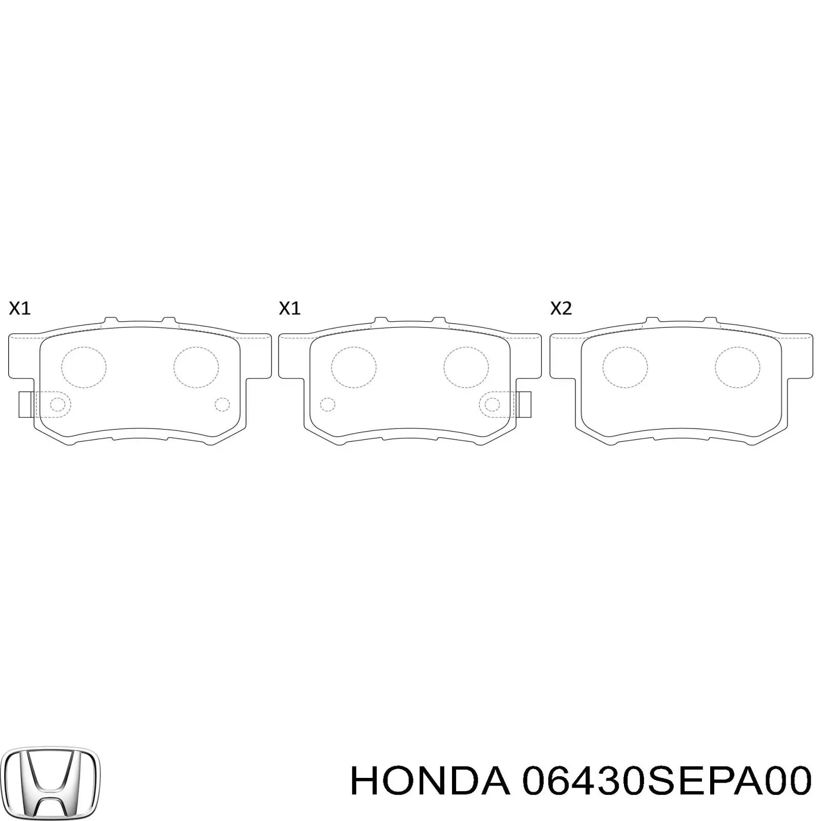 06430SEPA00 Honda pastillas de freno traseras