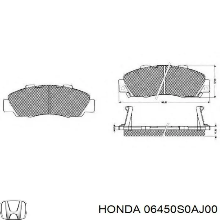 06450S0AJ00 Honda pastillas de freno delanteras