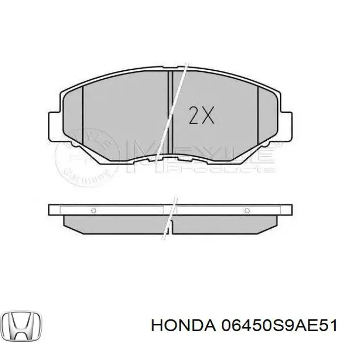 Comprar 06450S9AE51 Honda Pastillas delanteras de freno