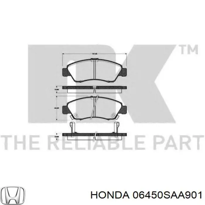 06450SAA901 Honda pastillas de freno delanteras