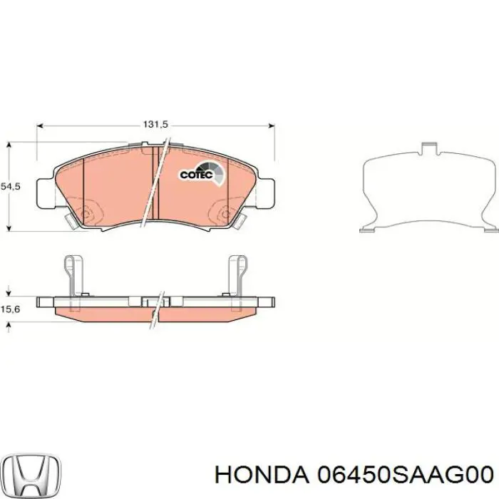 06450SAAG00 Honda pastillas de freno delanteras