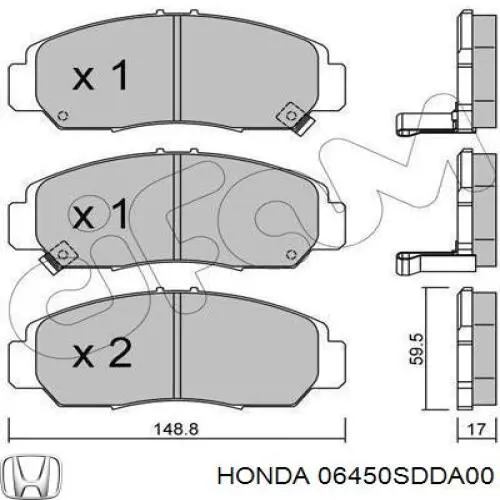 06450SDDA00 Honda pastillas de freno delanteras
