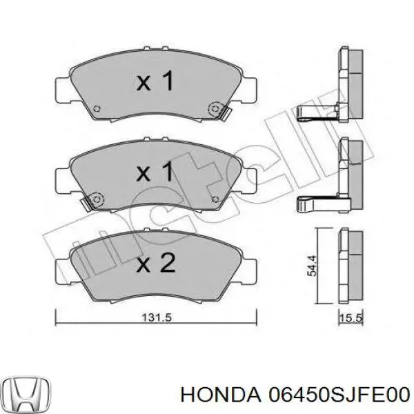 06450SJFE00 Honda pastillas de freno delanteras